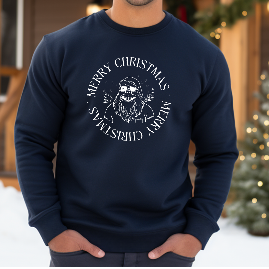 Merry Christmas - Funny Bigfoot  Sasquatch Christmas Sweatshirt - Unisex Heavy Blend™ Crewneck Sweatshirt