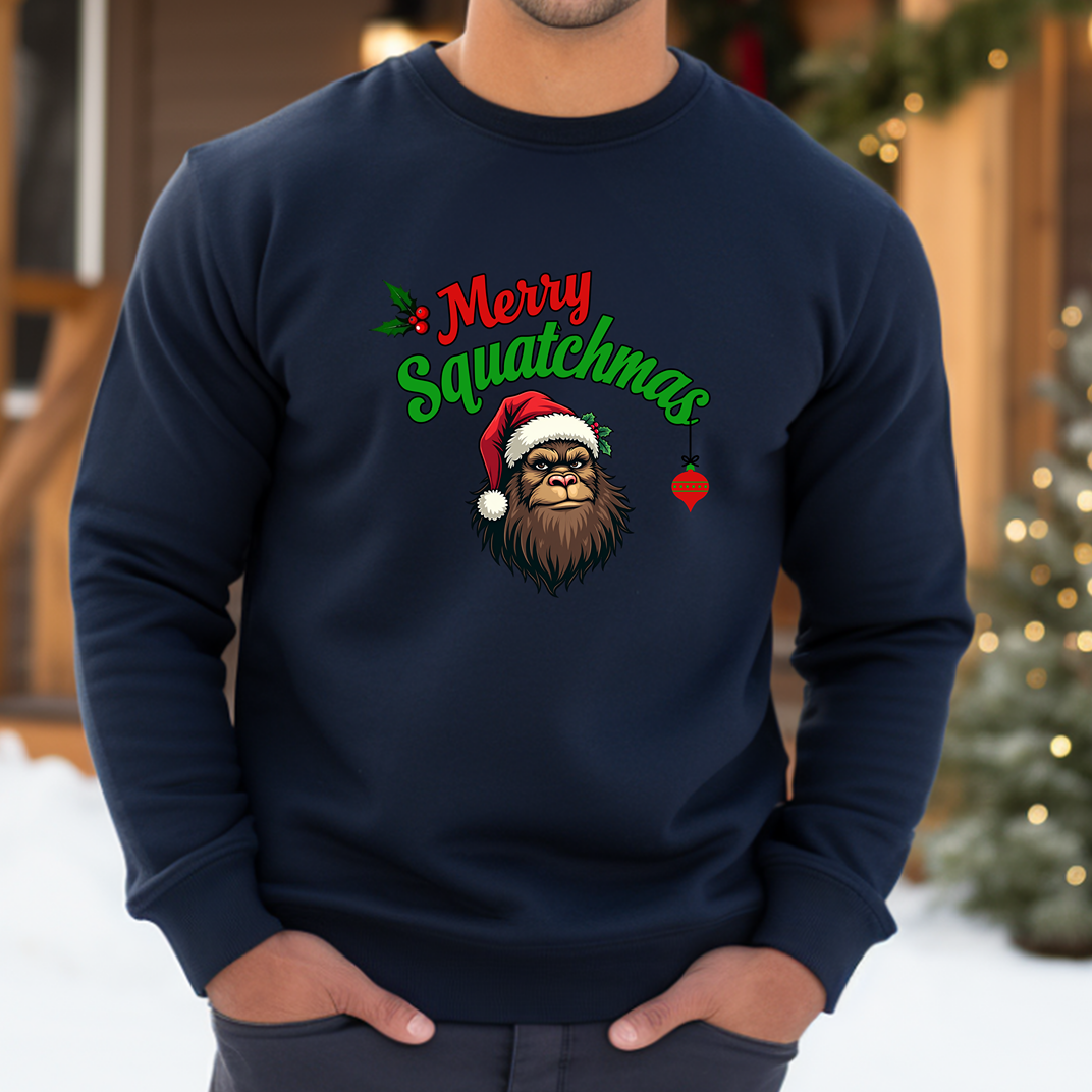 Merry Squatchmas - Funny Bigfoot Christmas Sweatshirt - Unisex Heavy Blend™ Crewneck Sweatshirt