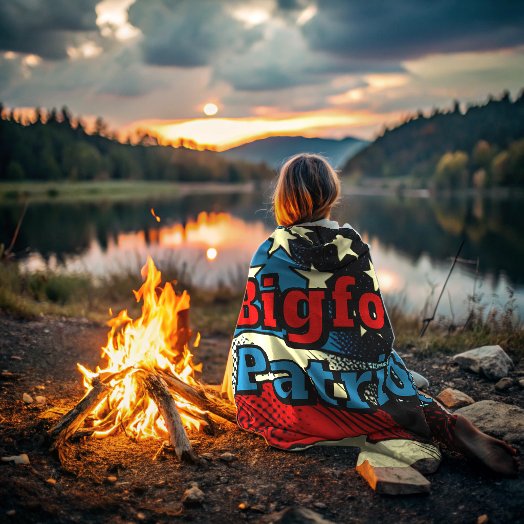 Bigfoot Patriot - Design - Velveteen Plush Blanket