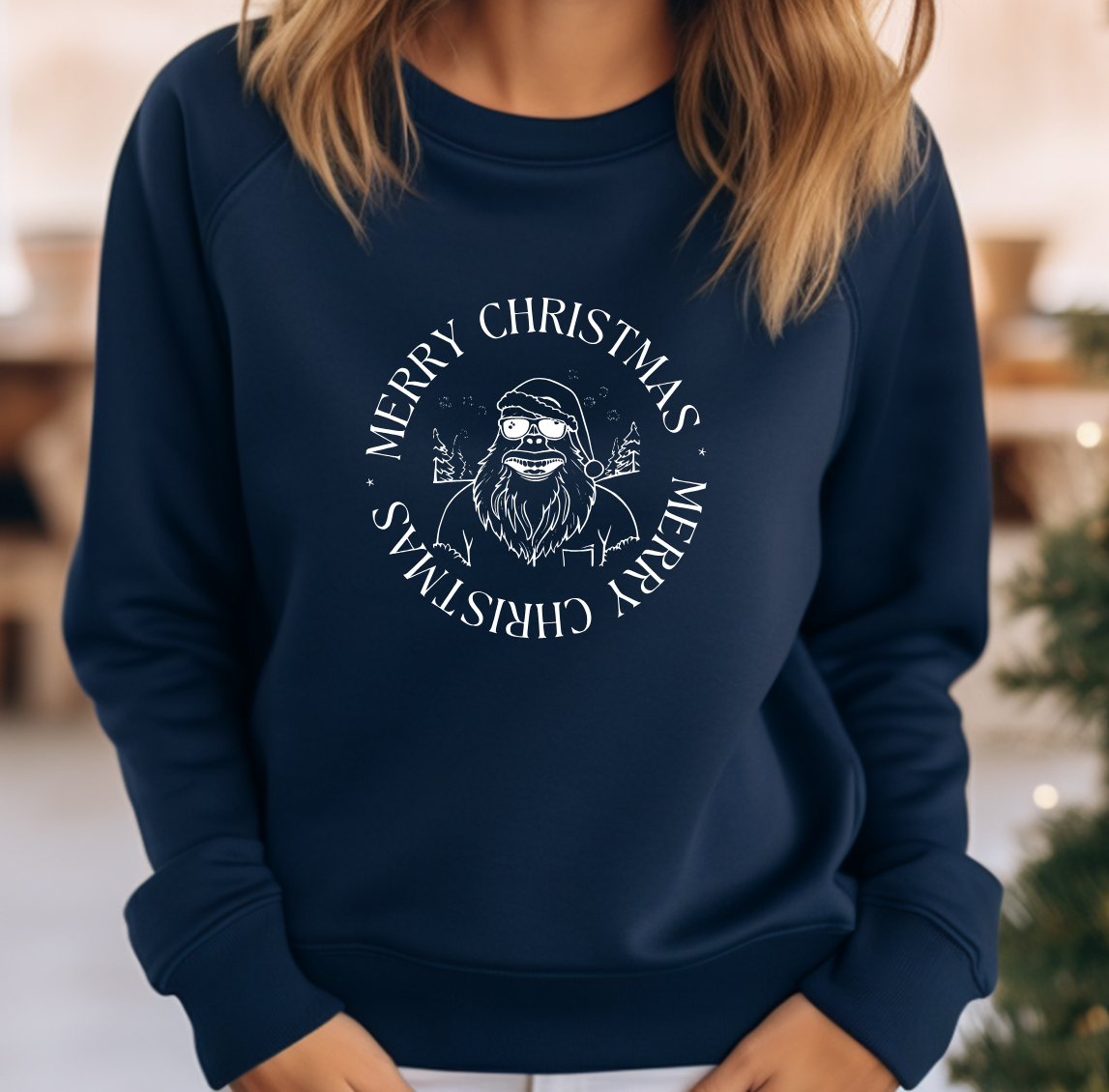 Merry Christmas - Funny Bigfoot  Sasquatch Christmas Sweatshirt - Unisex Heavy Blend™ Crewneck Sweatshirt