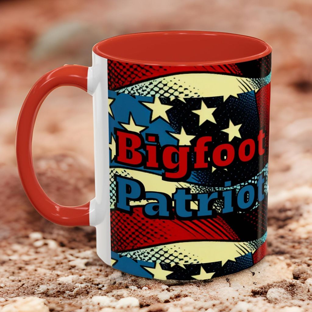 Bigfoot Patriot - Design - Accent Coffee Mug, 11oz